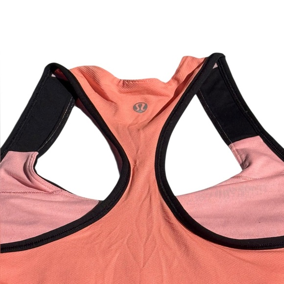 Lululemon Cardio Kick Tank Top Black / Bleached Coral Pink/Pop Orange Sz10 EUC - Picture 6 of 13